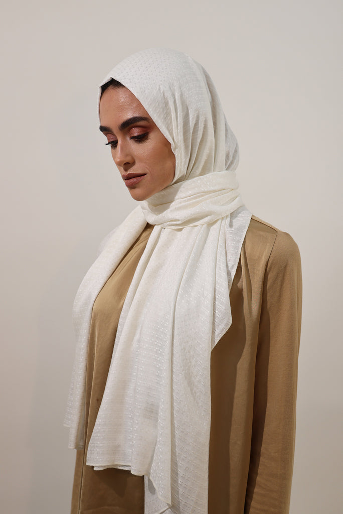 Shine The Hijab Sugarcane Fabric Hijab Collection in its Natural Ivory Color