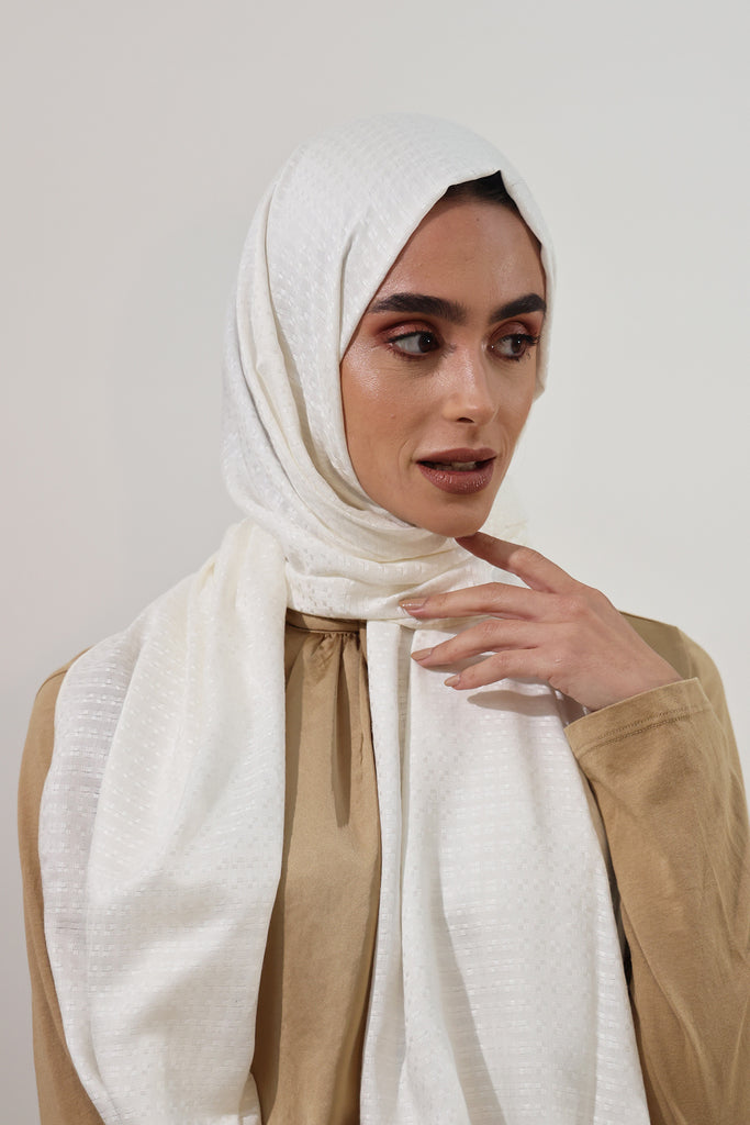 Shine The Hijab Sugarcane Fabric Hijab Collection in its Natural Ivory Color