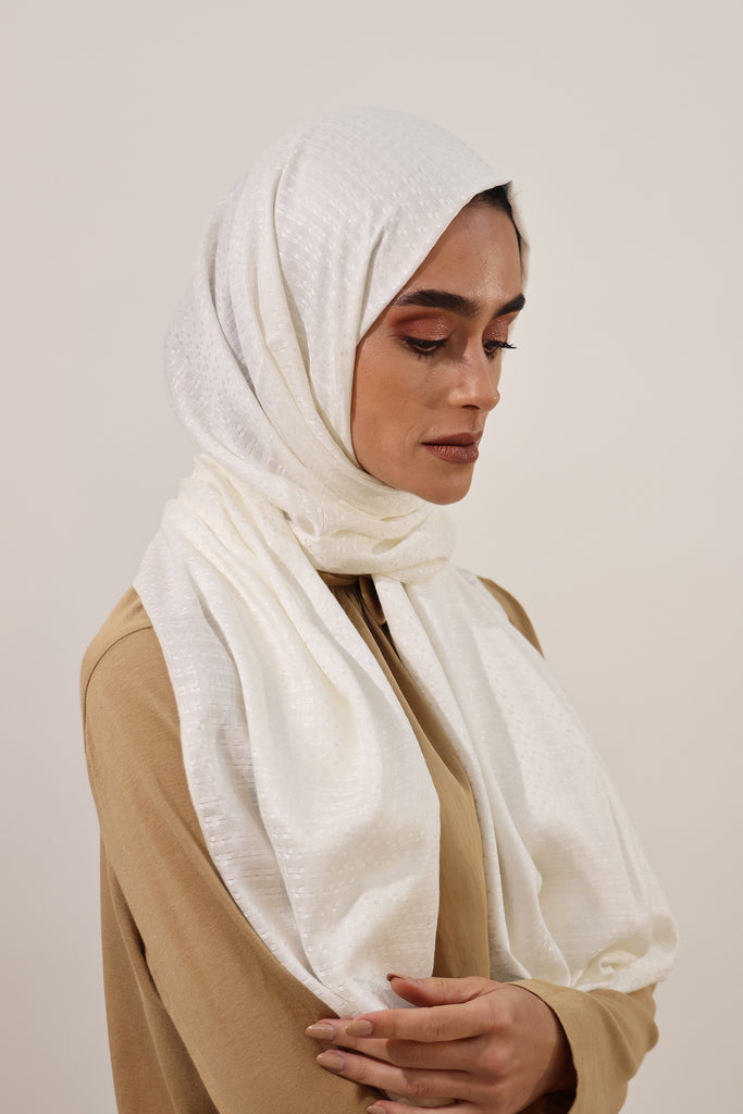 Shine The Hijab Sugarcane Fabric Hijab Collection in its Natural Ivory Color