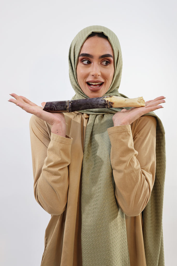 Shine The Hijab Sugarcane Fabric Hijab Collection in its Mink Color