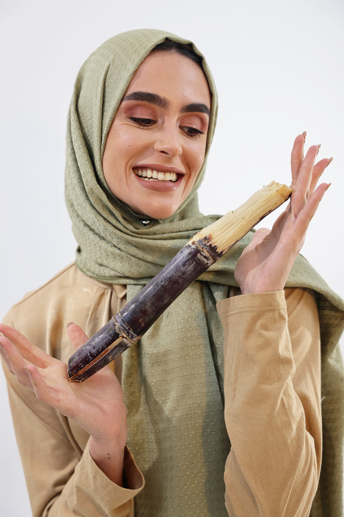 Shine The Hijab Sugarcane Fabric Hijab Collection in its Mink Color